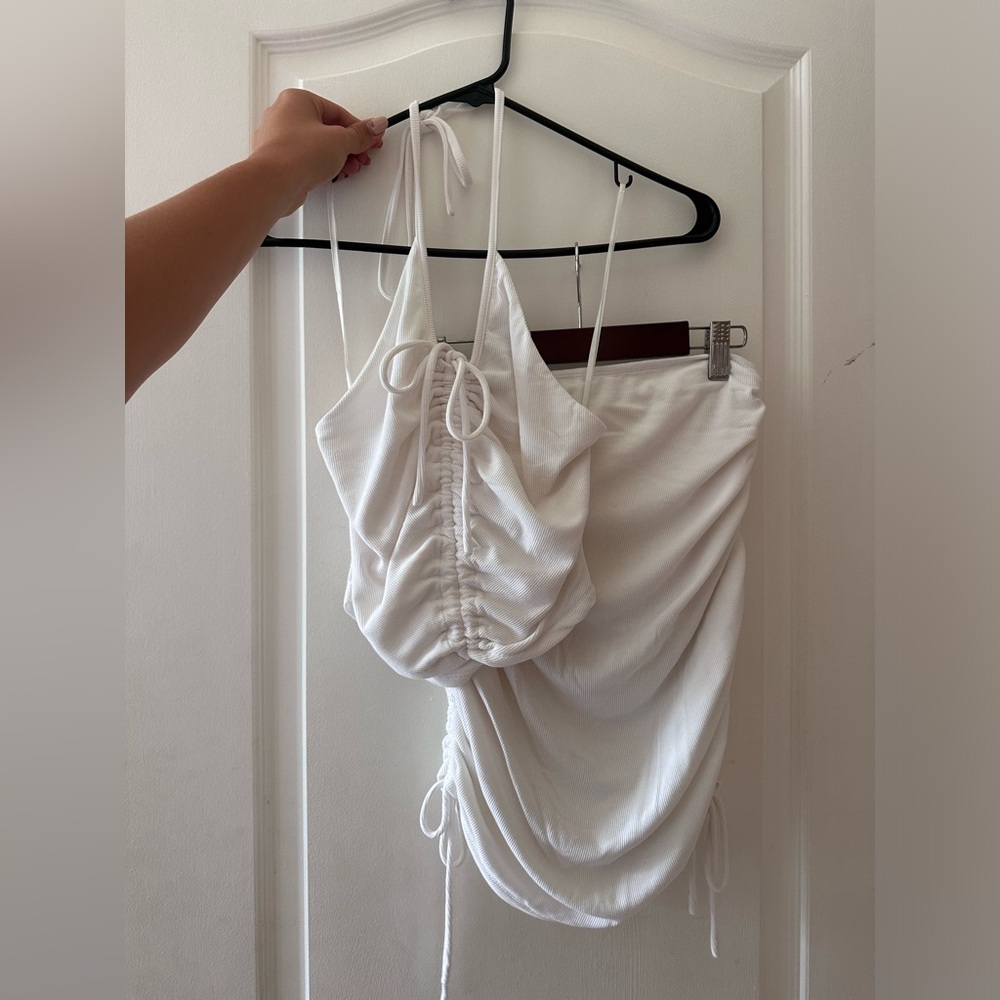 Princess Polly white skirt and halter tie up country outfit set